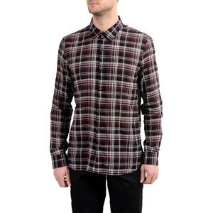 John Varvatos XL USA Preppy Multicolored Cotton Plaid Long Sleeve Men’s Shirt